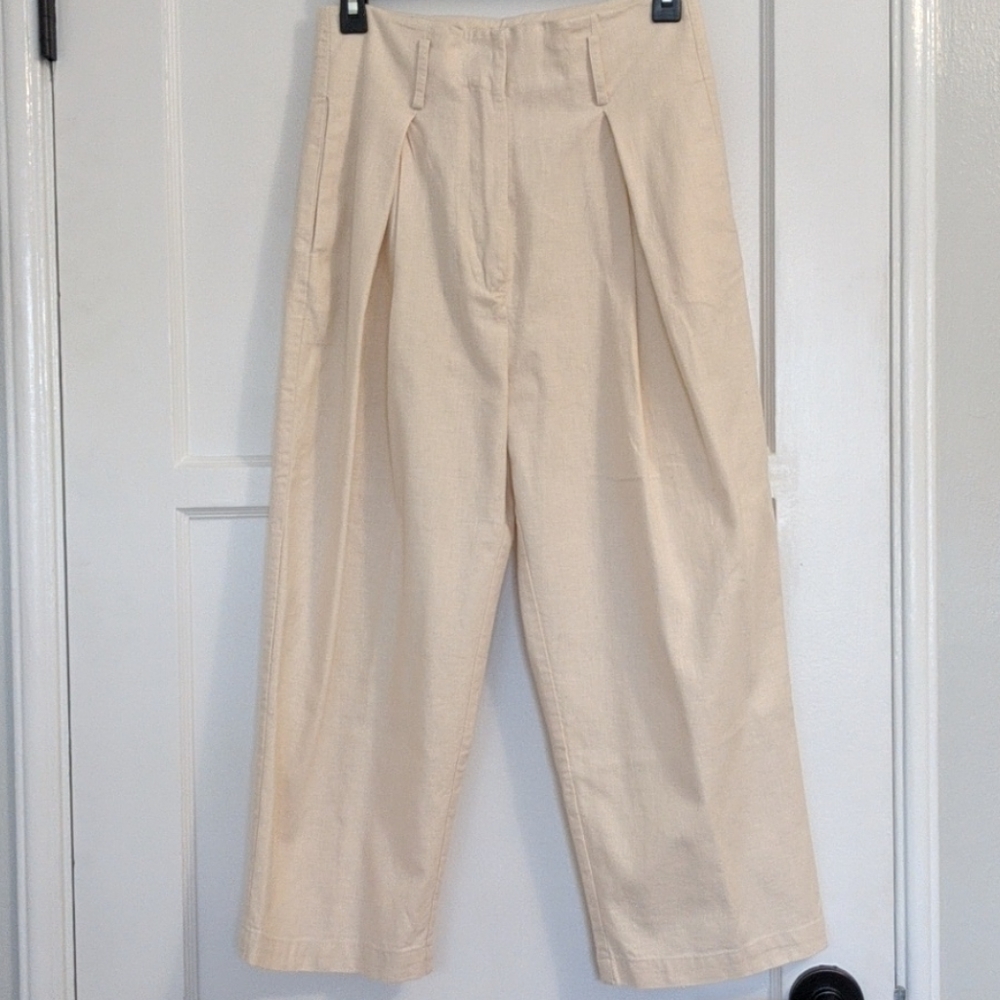St. Agni Cavolo Linen Pants in Antique White